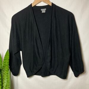 LOFT Ann Taylor Petites| Women’s black batwing open front sweater top